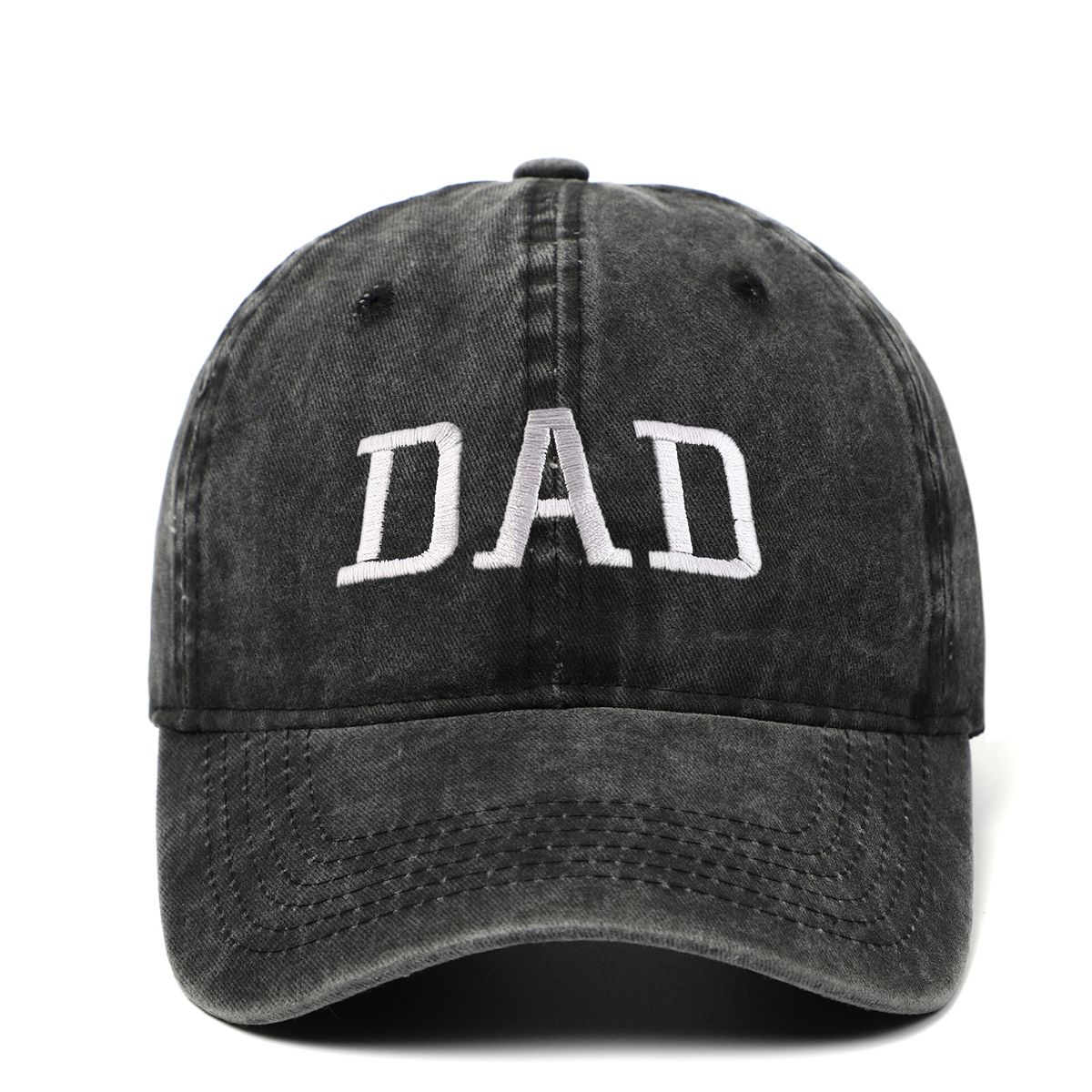 Unisex DAD MOM Alphabet embroidered washed baseball cap Outdoor sports washed cotton visor_maomaolike.com