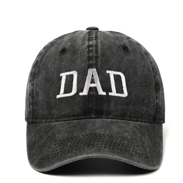 Unisex DAD MOM Alphabet embroidered washed baseball cap Outdoor sports washed cotton visor_maomaolike.com