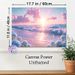 Pastel Coastal Sunset With Hydrangeas Painting Poster, Dreamy Glittery Seaside Scene Poster, Soft Calming Visual Ideal For Bedroom And Living Room_maomaolike.com