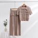 Women's Clothing high grade knitted suit spring and autumn new sweet and gentle short sleeved dress, two pieces_maomaolike.com