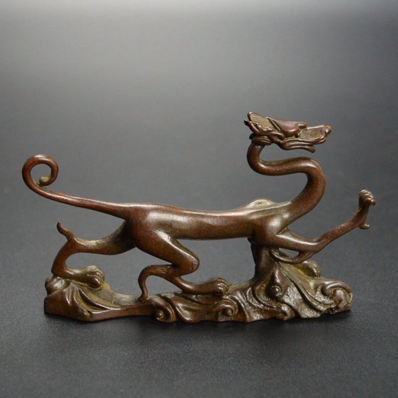 Animals Four Mythical Beasts Antique Collection Creative Pure Copper Vintage Blue Dragon White Tiger Vermilion Bird Xuanwu Pet Tea_maomaolike.com