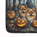 Pomeranian Spooky Halloween Memory Foam Kitchen Mat Machine Washable Anti-Fatigue Mat Cushion Comfort Bath Mat Or Kitchen Rug_maomaolike.com