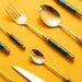 5PCS Ceramic Handle Portable Olden Dinnerware Set Tableware Set Cutlery Set Flatware Set_maomaolike.com