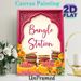 Bangle Station Themed Painting Poster, Vibrant Ethnic Style Poster, Ornate Carved Frame With Colorful Bangles & Marigolds, Cultural Decorative Piece_maomaolike.com