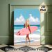 Surfer Girl Beach Painting Poster, Vibrant Artistic Coastal Scene Poster, Fresh Summery Vibe Ideal For Bedroom, Living Room & Beach House_maomaolike.com