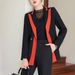 Women's Clothing New Feeling Temperament Goddess Fan Professional Suit Work Clothes Suit Contrast Color_maomaolike.com