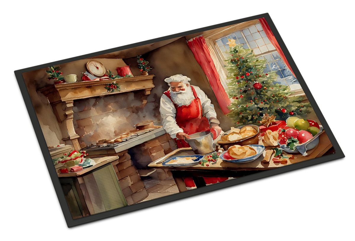 Cookies With Santa Claus Doormat Front Door Mat Indoor Outdoor Rugs For Entryway, Non Slip Washable Low Pile, 24H X 36W_maomaolike.com