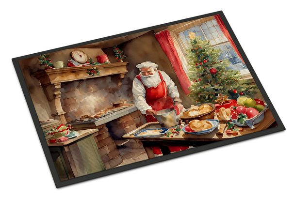 Cookies With Santa Claus Doormat Front Door Mat Indoor Outdoor Rugs For Entryway, Non Slip Washable Low Pile, 24H X 36W_maomaolike.com