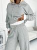 Women's Clothing Early spring outfit suit 2024 spring new women's casual hooded sweatshirt sports wide leg pants two piece suit_maomaolike.com