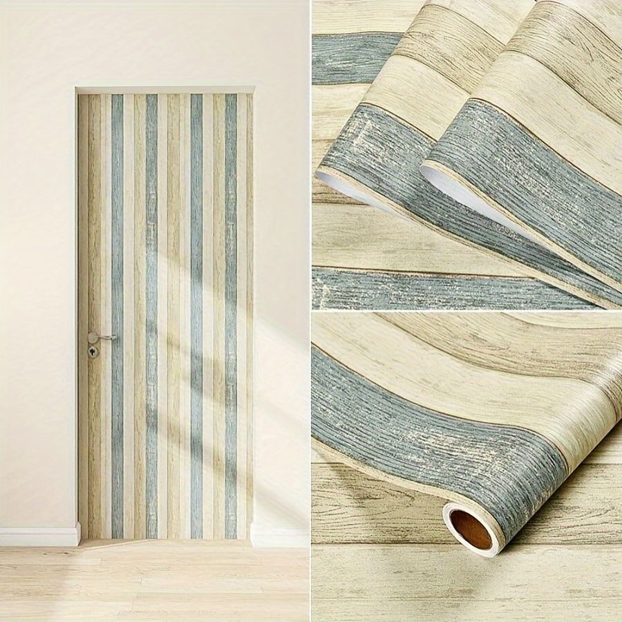 Self-Adhesive Beige Blue Full Sheet Waterproof Thickened Wooden Bedroom Door Furniture Renovation Desktop Wardrobe Edge_maomaolike.com