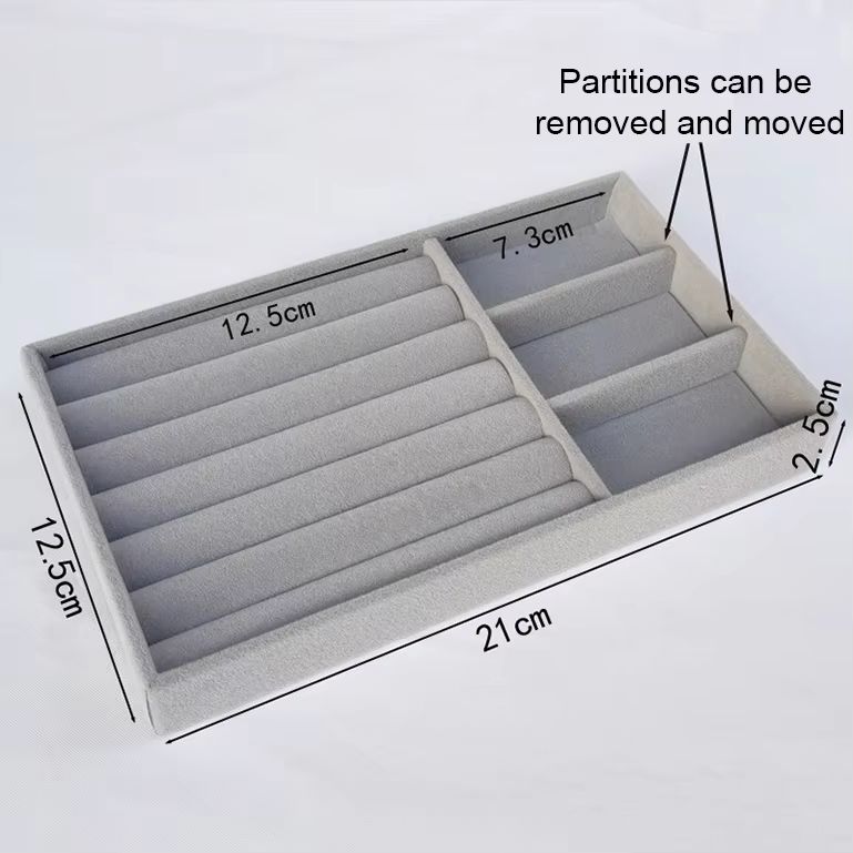 Soft Velvet Stackable Jewelry Tray Case Jewelry Display Storage Box Portable Ring Earrings Necklace Organizer Box Jewelry Holder_maomaolike.com