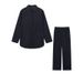 Women's Clothing women's two piece set women's lapel long sleeved shirt spring and autumn casual solid color pants wide leg suit_maomaolike.com