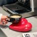 Korean-style Coffee Cup With Heart-shaped Coaster, Creative And Novelty, Featuring A Patterned Ceramic Cup And Saucer Set In A Gift Box_maomaolike.com