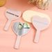 Vintage Pink Heart Shaped Handheld Makeup Mirror, Mini Portable Pocket Compact Beauty Vanity Mirror For Daily Travel Women Dressing
_maomaolike.com