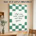 Kitchen Humor Quote Painting Poster, Vintage Green Checkered Handwritten Style Poster, Playful Dining-themed Quote Adds Lighthearted Vibe For Kitchen_maomaolike.com