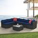Patio Furniture PE Wicker & Tempered Glass Table_maomaolike.com