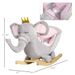 Rocking Horse Elephant Rocking Chair Toddler Rocker Toy With Sound Wooden Base Seat Safety Belt For_maomaolike.com