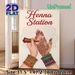 Henna Station Painting Poster, Exquisite Ethnic-style Poster, Intricate Henna Hand Art With Subtle Mandala Backdrop, Charming Cultural Decor For_maomaolike.com