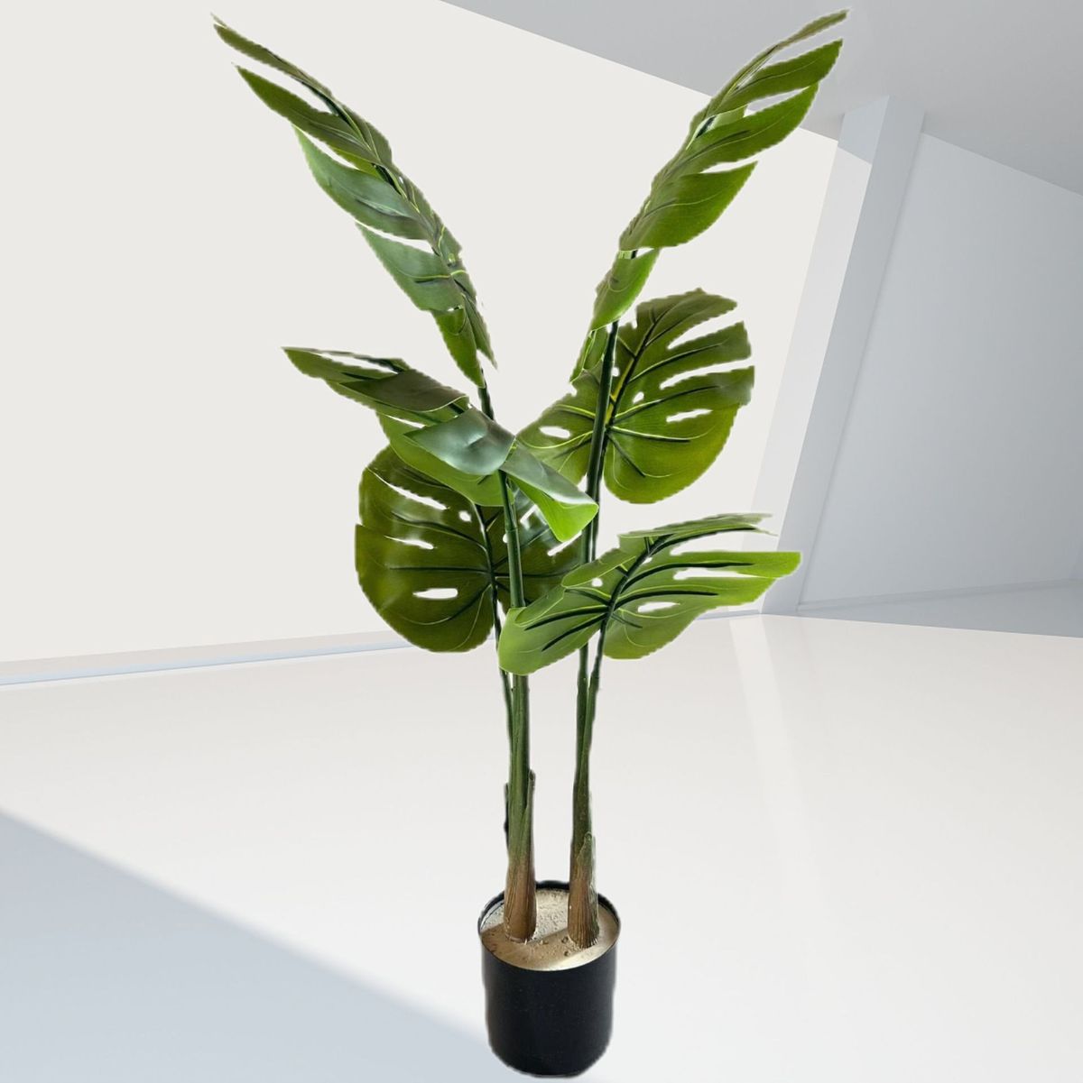 Artificial Green High-End Sense One-Piece Stem Monstera Living Room Hotel Soft Decoration Fake Flower Floor Large Potted_maomaolike.com