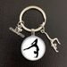 Creative I Love Gymnastics Time Glass Keychain Pendant Metal Key Ring for Men and Women_maomaolike.com