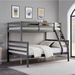 Twin Over Full Bunk Bed With Ladder,Wooden Bunk Bed With High Guardrail And Ladder For Kids, Teens, Dorm Rooms, And Guest Rooms,No Box Spring Needed,Grey_maomaolike.com