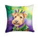 Lakeland Terrier King Of Mardi Gras Throw Pillow Machine Washable, Indoor Outdoor Decorative Pillow For Couch, Bed Or Patio, 14Hx14W_maomaolike.com