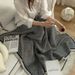 Striped Knitted Blanket Sofa Blanket Air Conditioning Blanket Bed Blanket Office Blanket_maomaolike.com