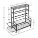 4-Tier Metal Storage Organizer With Rolling Wheels For Basketball Sports Equipment Organizer For Yoga Mat Larger Ball Storage Rack With Baskets And Hooks, Indoor Or Outdoor For Tennis Racket,Football_maomaolike.com