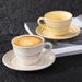 Ceramic Coffee Cup Underglaze Color Relief Cup And Plate Set_maomaolike.com
