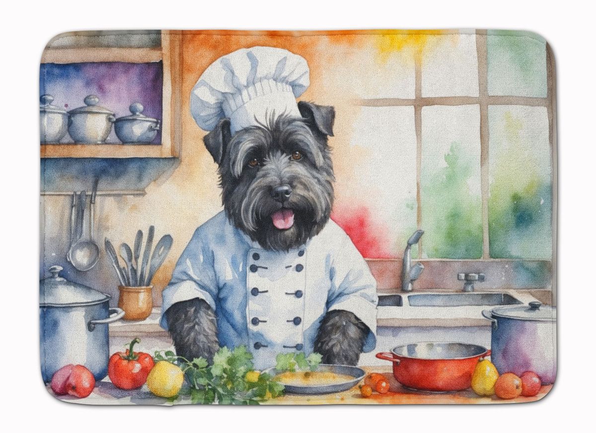 Bouvier Des Flandres The Chef Memory Foam Kitchen Mat Machine Washable Anti-Fatigue Mat Cushion Comfort Bath Mat Or Kitchen Rug_maomaolike.com