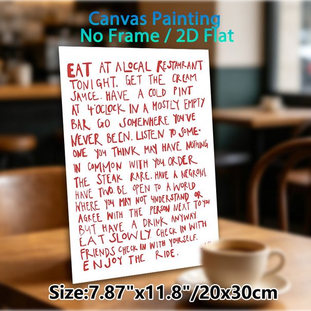 Daily Life & Dining Advice Painting Poster, Warm Handwritten-style Inspirational Words Poster, Uplifting Life Tips Ideal For Home Kitchen, Dining_maomaolike.com