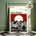 Twin Peaks Themed Painting Poster, Vintage Minimalist Monochrome Character & Geometric Pattern Poster, Retro TV Series Art Ideal For Living Room, Home_maomaolike.com