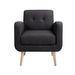 Mid-Century Modern Fabric Accent Armchair Single Sofa With Rubber Wood Legs For Living Room_maomaolike.com
