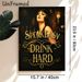 Speakeasy Themed Painting Poster, Vintage Art Deco Style Poster, Elegant Flapper Lady With Classic "Speakeasy Drink Hard" Typography, Retro_maomaolike.com
