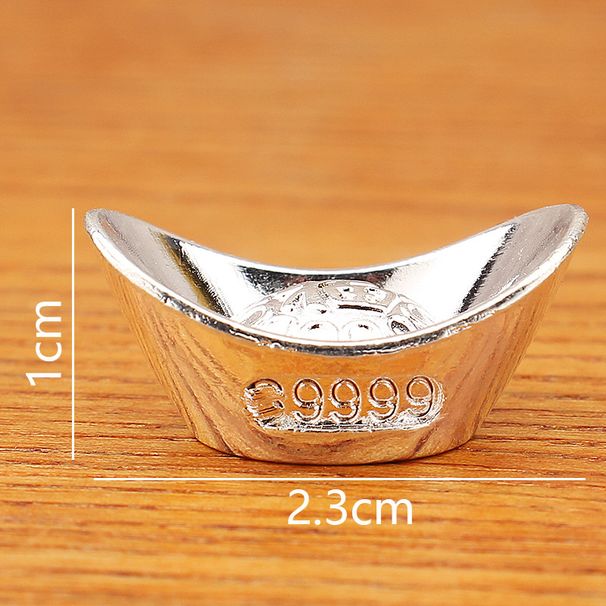 Silver Solid Fu Character Small Ingot Ornament Birthday Decoration Hot-Selling Gift For Investment And Tourist Attractions_maomaolike.com