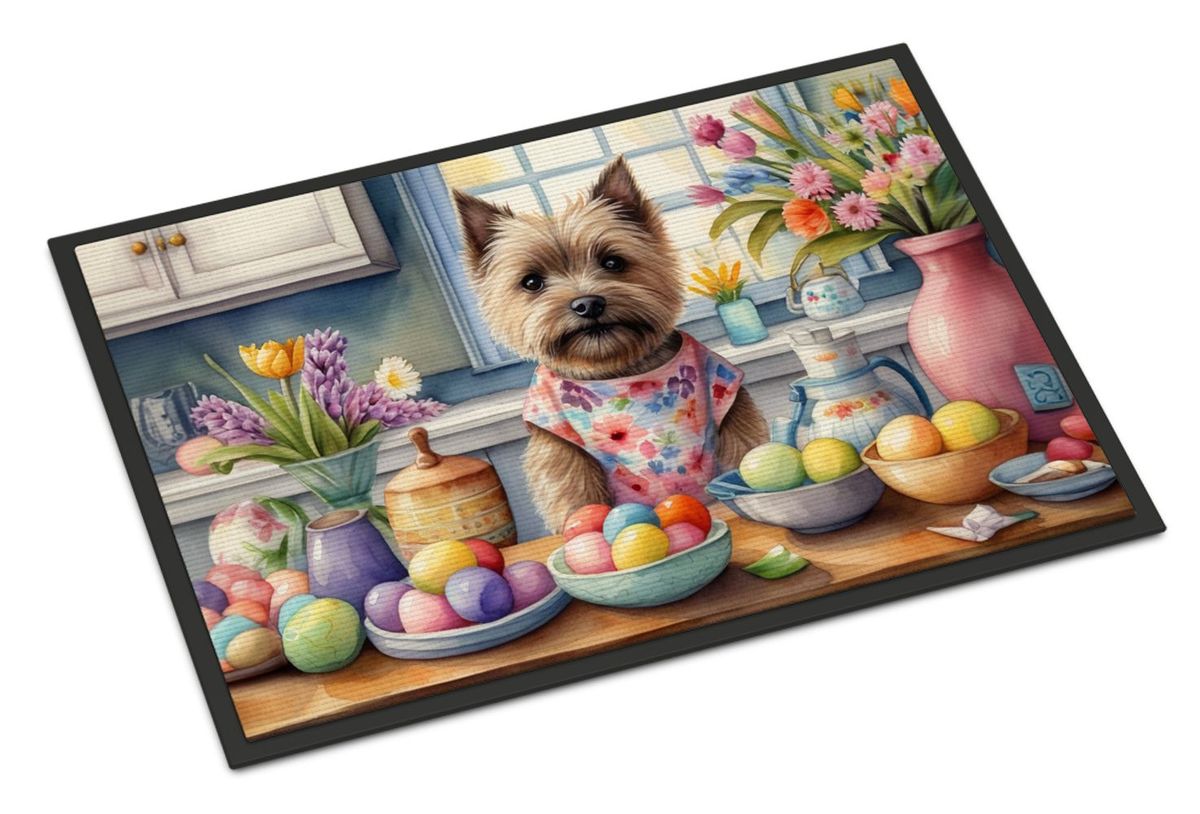 Decorating Easter Cairn Terrier Doormat Front Door Mat Indoor Outdoor Rugs For Entryway, Non Slip Washable Low Pile, 24H X 36W_maomaolike.com