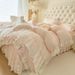 2025 New Style Wooden Cool Romantic Lace Bed Skirt Four-Piece Set - Mido_maomaolike.com