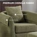 Swivel Accent Chair With Ottoman Set, Modern Chenille Barrel Armchair With Removable Back Pillow & 2 Armrest Covers For Living Room, Bedroom, Office, Green_maomaolike.com