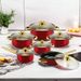 12 Piece Stainless Steel Cookware Set, Multiple Color Non Stick Cookware Set, Frying Pan, Flat Bottomed Pan, Stew Pot, Equipped With Lid, Multifunctional, Stylish And Durable_maomaolike.com