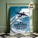 Chemtrail Pilot Aircraft Painting Poster, Retro Twin-engine Plane With Smoke Trails In Blue Sky Poster, Stylish Aviation-themed Decor Ideal For Home_maomaolike.com