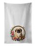 Pekingese And Flowers Kitchen Towel Set Of 2 White Dish Towels Decorative Bathroom Hand Towel For Hand, Face, Hair, Yoga, Tea, Dishcloth, 19 X 28", White_maomaolike.com