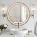 23.62 Inches Round Wall Mirror For Bathroom Vanity, Wooden Farmhouse Circle Mirrors For Bedroom, Entryway, Living Room, Kitchen, Whitewash Edge Decorative Mirror For Home, Office_maomaolike.com
