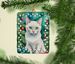 Foreign White Cat By The Christmas Tree Porcelain Ornament Christmas Tree Hanging Decorations For Home Christmas Holiday, Rectangle, Gift, Multicolor_maomaolike.com