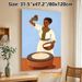 Ethnic Woman Making Traditional Food Painting Poster, Warm-toned Flat Illustration Poster, Cultural Art Decor Suitable For Home And Dining Room_maomaolike.com