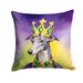 Greyhound King Of Mardi Gras Throw Pillow Machine Washable, Indoor Outdoor Decorative Pillow For Couch, Bed Or Patio, 14Hx14W_maomaolike.com
