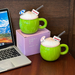 Coconut Shaped Mug With Cute Lid, Straw Water Cup, Birthday Gift Cup, Couple's High-value Milk Breakfast Cup_maomaolike.com