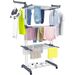 1pc Clothes Drying Rack, Indoor, Outdoor Laundry Drying Rack, With Foldable Wings, Space Saving Laundry Rack, Laundry Hanger Dryer Rack, Includes 2 Packs Of Stainless Hangers For Underwear_maomaolike.com