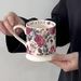 Retro Style Colored Glaze Floral Mug High Temperature Resistant Afternoon Tea Ceramic Cup_maomaolike.com