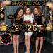 25Pcs Merry Christmas Happy New Year Photo Booth Props, Black Gold Paper Frames, Great For New Year Eve Party Photo Decor_maomaolike.com