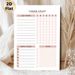 Chore Chart Painting Poster, Soft Blush Minimalist Chore Planner Poster, Practical Design To Track Daily And Weekly Household Tasks, Ideal For Home_maomaolike.com
